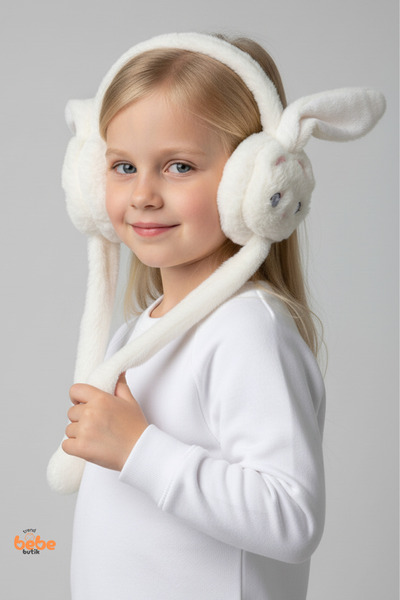Trend Bebe Butik Kız Çocuk Sesli Hareketli Tavşan Kulaklı Peluş Kulaklık Oyna...