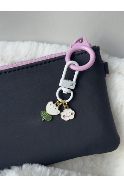 WhimsyWhite ميدالية مفاتيح مينيمال شان، ميدالية مفاتيح ملونة على شكل حقيبة، م...