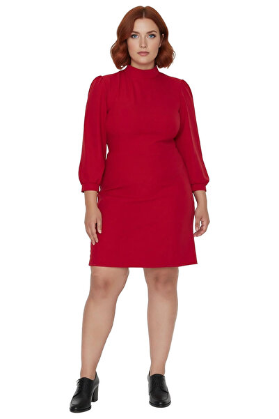 PayBuy Women's Plus Size A-Line Long Balloon Sleeve Mock Neck Mini Dress Casual Stylish Good Quality for Invitations