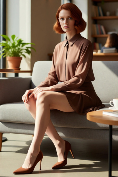 PayBuy Kadın Gömlek Yaka Uzun Kollu Skater Şifon Elbise Şık İlkbahar Sonbahar Davet Stili İçin İdeal