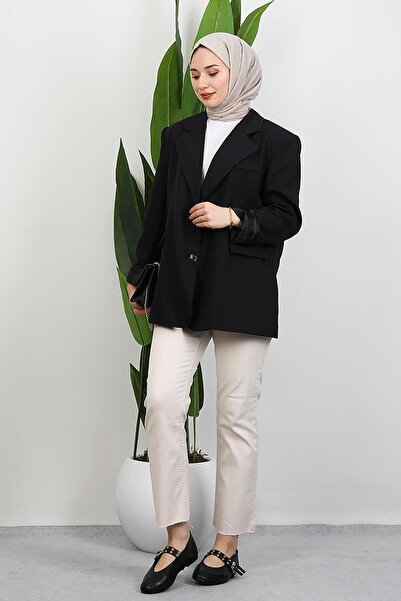 GİYZAMİLA Μπουφάν με δύο κουμπιά Dalya Μαύρο