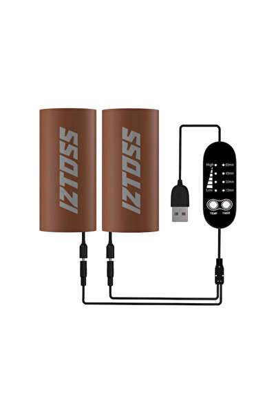 AyShop Motosiklet Bisikletler İçin Deri Kahverengi Usb Girişli El Isıtma Pedi