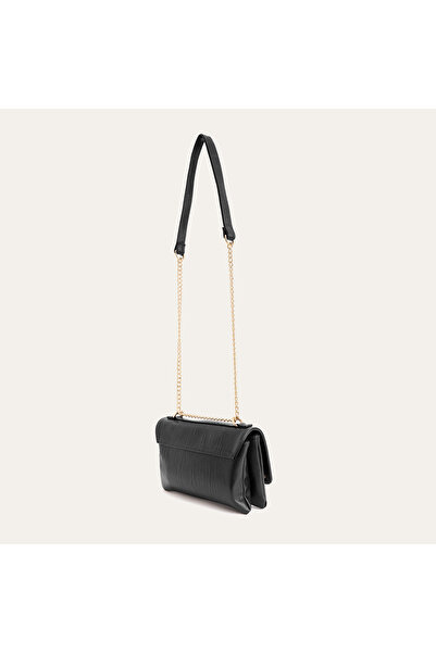 Mudo Chain Strap Crinkled Leather Look Shoulder Bag