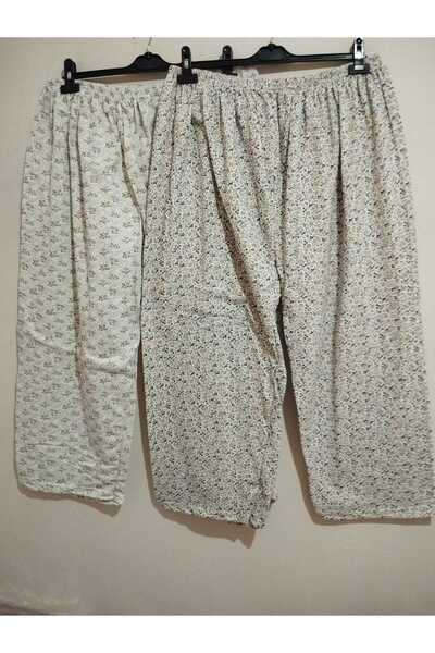 anne moda ankara Winter, Inside Is Quilted, Standard Size, Very Large, 100% Cotton, Pack of 2, Long, Pajama Bottoms