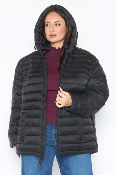 Michael Kors Women Quilted Hooded Puffer Jacket, Black