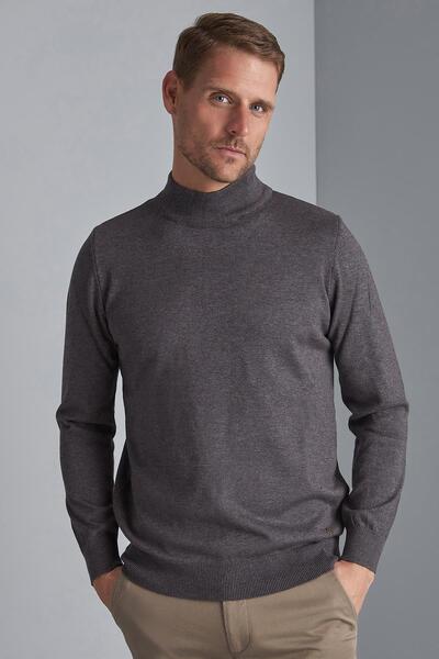 İgs Антрацит Стандартний Крій Вузький Крій Піврибальський Прямий Довгий Рукав Трикотаж