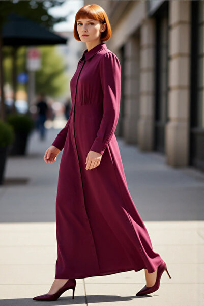 PayBuy Rochie de damă, model skater, cu guler, cu mânecă lungă, model simplu,...