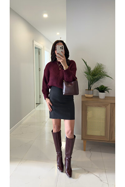 BİRCANÇİL Tosla Anthracite Short Skirt
