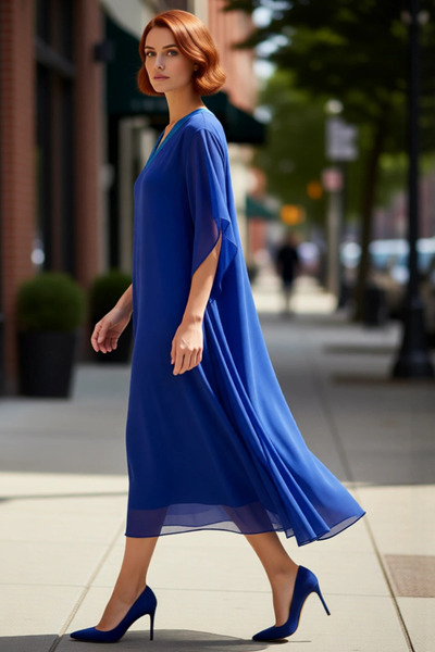 PayBuy Rochie maxi din șifon cu paiete, cu decolteu în V, pentru femei, ideală pentru cocktail și invitații de noapte, de bună calitate