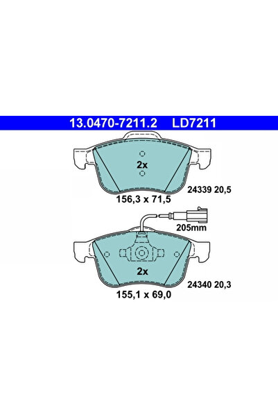 Ate Set Placute Frana Frana Disc Alfa Romeo 159/Spider