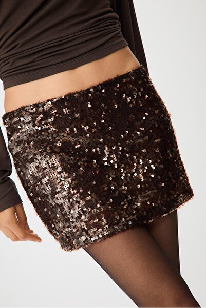 Stradivarius Pullu mini şort etek