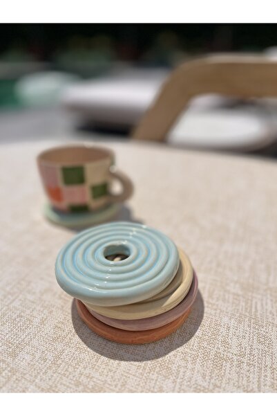 Me Gusta Home Blue Color Ceramic Lollipop Coaster