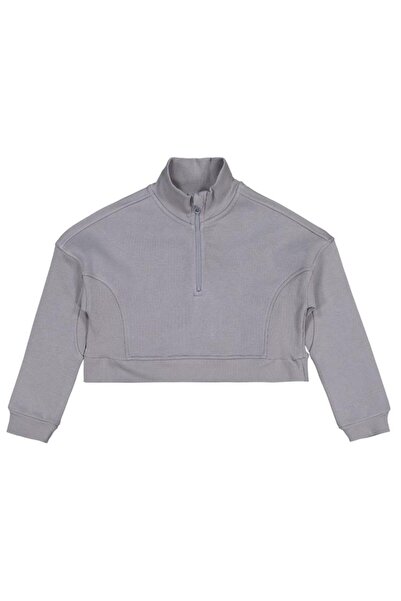 Civil Girls Zipper Detailed 10-13 Years Old Tracksuit Set - Gray 11-12 Years Old