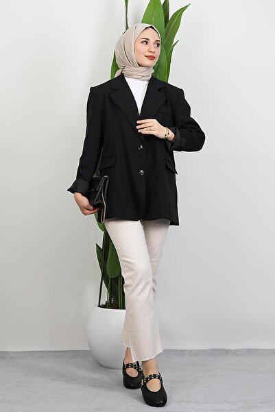 GİYZAMİLA Μπουφάν με δύο κουμπιά Dalya Μαύρο