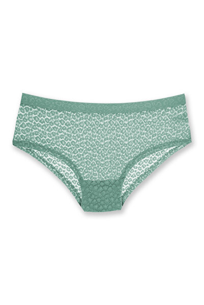 HNX 5'li Leopar Dantelli Beli Lastikli Hipster Kadın Külot
