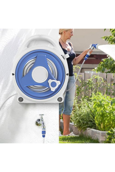 Generic Heavy Duty Retractable Garden Hose Reel 15m Auto Rewind Hose, Sunproof ABS & PVC Design