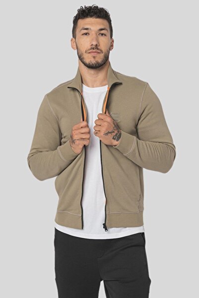 BOSS Regular Fit Zestart Dik Yaka Erkek Hırka Haki 336