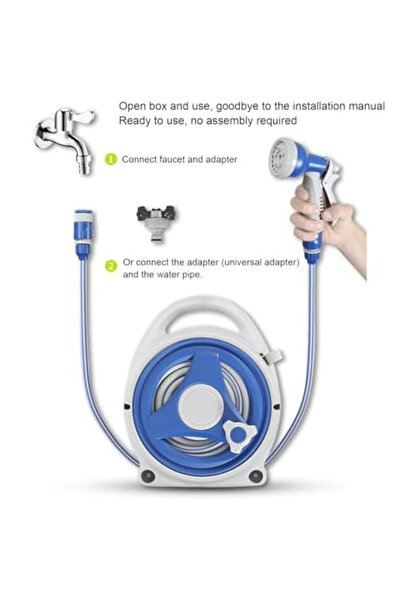 Generic Heavy Duty Retractable Garden Hose Reel 15m Auto Rewind Hose, Sunproof ABS & PVC Design