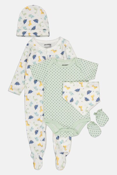 Joe Boxer طقم ملابس داخلية للأولاد الصغار، مكون من 5 قطع، رومبر، قبعة، مريلة ...