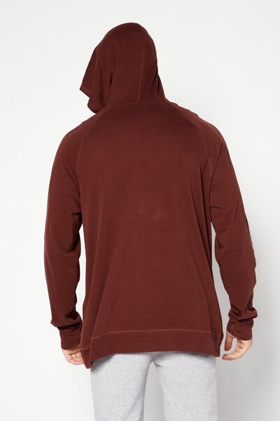 Karl Lagerfeld Men Hooded Long Sleeve Graphic Sweatshirt, Brown