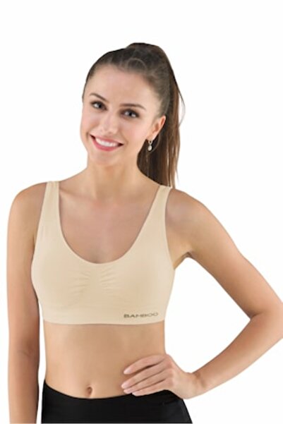 ECO BAMBOO - Bamboo Push-up Sports Bralette 07014P - M/L Skin/Cream