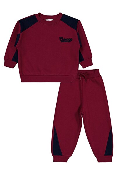 Civil Boys Chıcago Embroidered 2-5 Years Old Tracksuit Set - Burgundy 4-5 Yea...