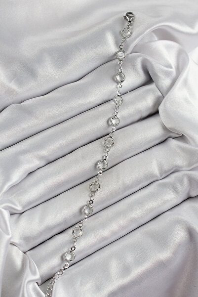 Skygo Bracelet with Zircon Stone in Brass Silver Color - Tj-Bb7044