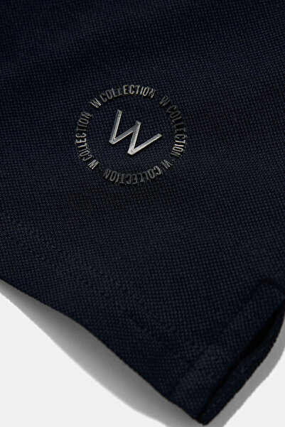 W Collection Dark Blue Polo Collar T-Shirt
