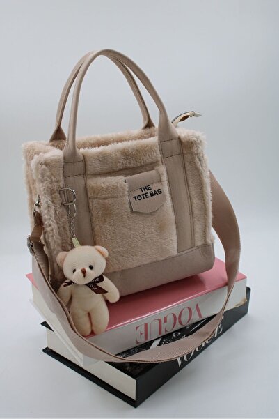 DMG Collection Geantă de umăr și de mână pentru femei cu ursuleț de pluș cu d...