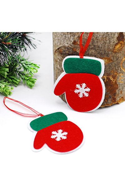 Bimotif Yılbaşı süsü, 1 adet keçe motif, eldiven