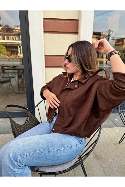 derrymore Σουέντ oversized πολυτελές μαλακό μπουφάν Bomber