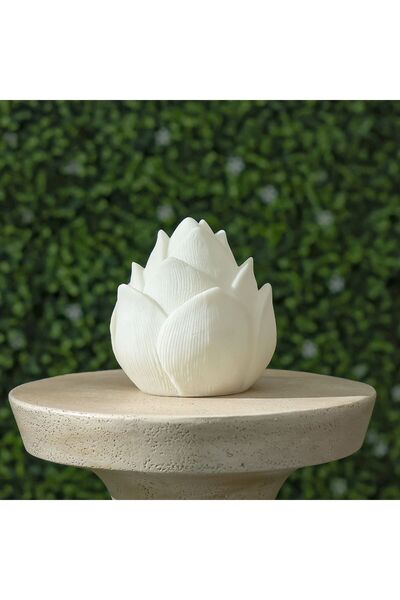 Danube Home زينة براعم اللوتس مع إضاءة 8.2 سم | إضاءة زخرفية | إضاءة ديكورية للحديقة على شكل مزرعة 14.3 × 14.7 سم