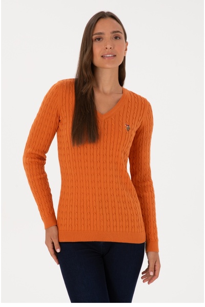 U.S. Polo Assn. U.S Polo Assn V-Neck Knit Pattern 100% Cotton Knitwear Sweater
