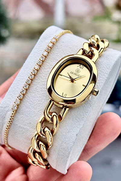 Homies Women's Wristwatch with Chain Steel Band Small Case Gift Box Bracelet Gift.Hmzk9747341