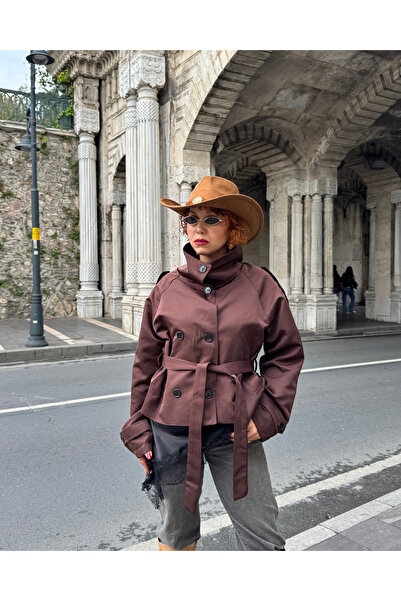 Bak'ap Премиум къс палто с висока яка и детайли