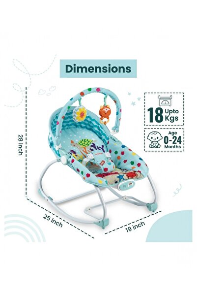 MalPlay Multifunctional baby rocking chair with removable toy bar, safety harness and