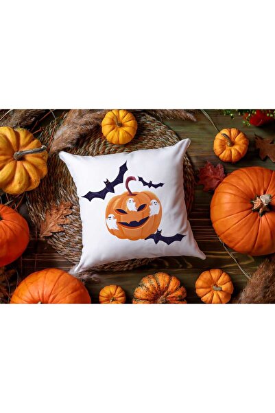specialgift Halloween Pumpkin and Ghost Decorative Pillow 40x40 cm