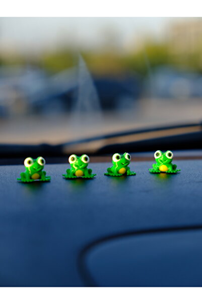 Balkhoon مجموعة من 4 قطع على شكل ضفدع صغير لتزيين السيارة، زينة مرآة الرؤية ا...