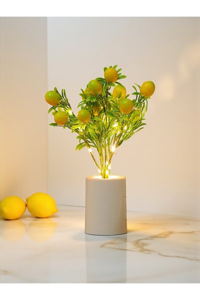 HEDİYE FİKRİ Refreshing Glow of the Night Lemon Tree Decorative Lamp 28 cm X 7.5 cm