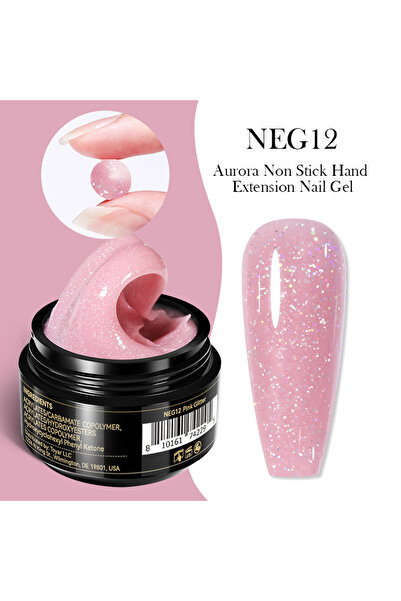 Born Pretty Non Stick Hand Extension Gel/Simli Pembe Hamur Jel(NEG12)-15ml