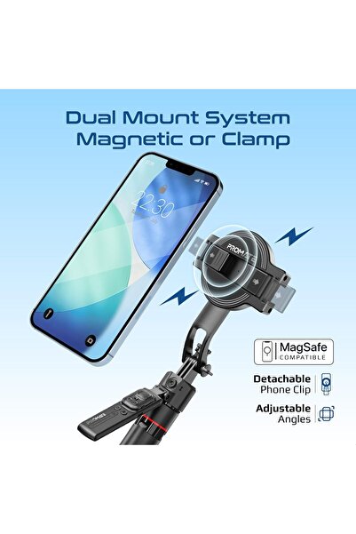 Promate TriPop-Ai Smart Tripod, 176cm Telescopic Rod, Auto-Pop, AI Face Tracking