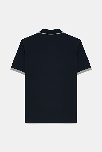 W Collection Dark Blue Polo Collar T-Shirt