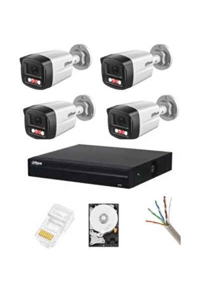 DAHUA 4-camera IP 4MP Dual Light Surveillance Kit with 4-Channel NVR, 1TB HDD, Microphone