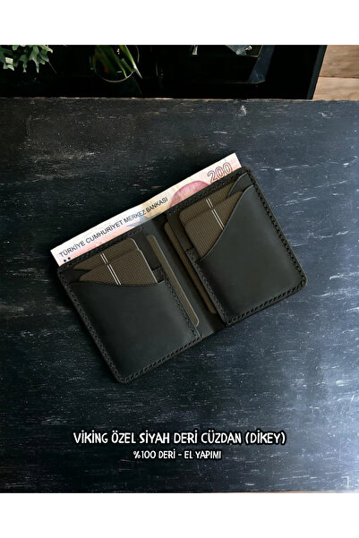 Nicevia Viking Special Black Leather Wallet (Vertical)