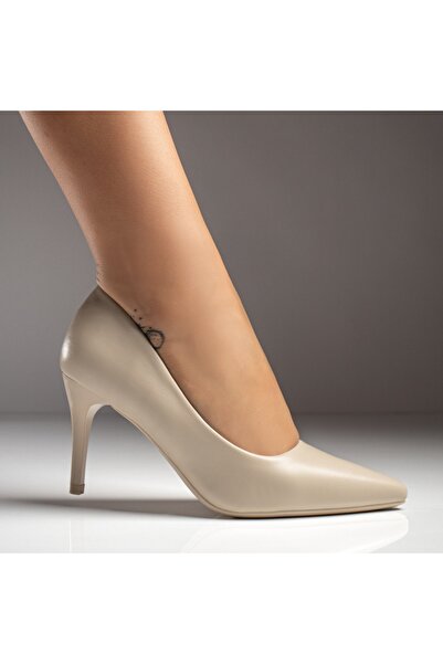 Modlet.ro Pantofi bej cu toc stiletto pentru femei MOD12122