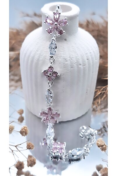 Serenity سوار من الفولاذ المطلي باللون الوردي على شكل خمس أوراق برسيم