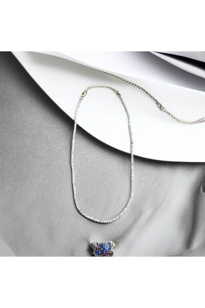 AURA STONE Aurastone Aquamarine Natural Stone 2mm Necklace