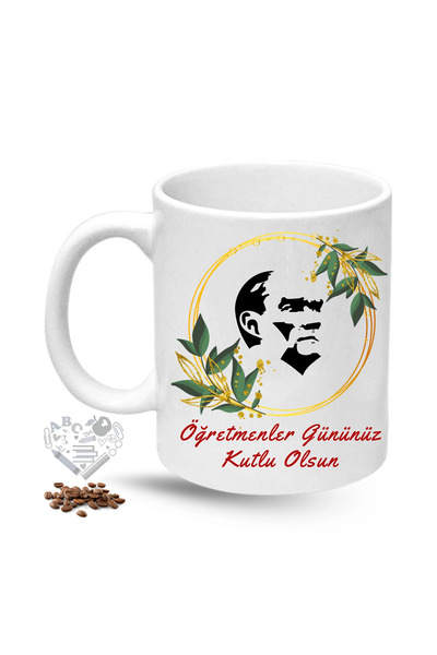 CAİSYA Teacher's Day Gift Ataturk Silhouette Printed Porcelain Mug Cup