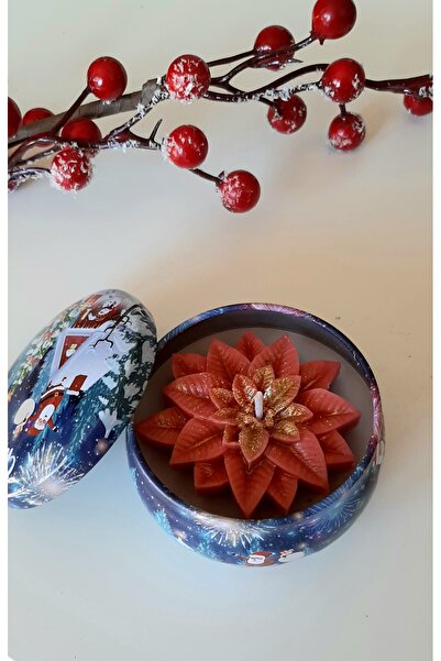 ArtINA esmaraldchic Christmas scented candle in Christmas box, salted caramel, cinnamon, pumpkin aroma, handmade