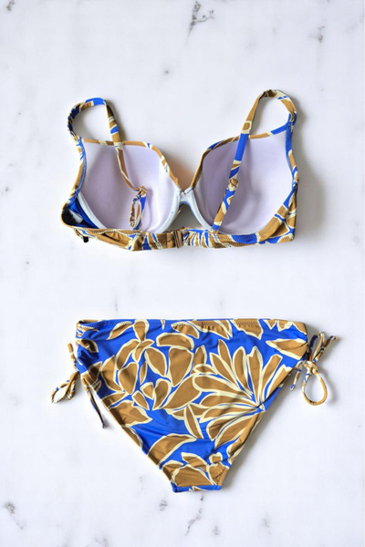 embody Costum de baie din două piese pentru femei, mărime mare, albastru Santorini Lm064